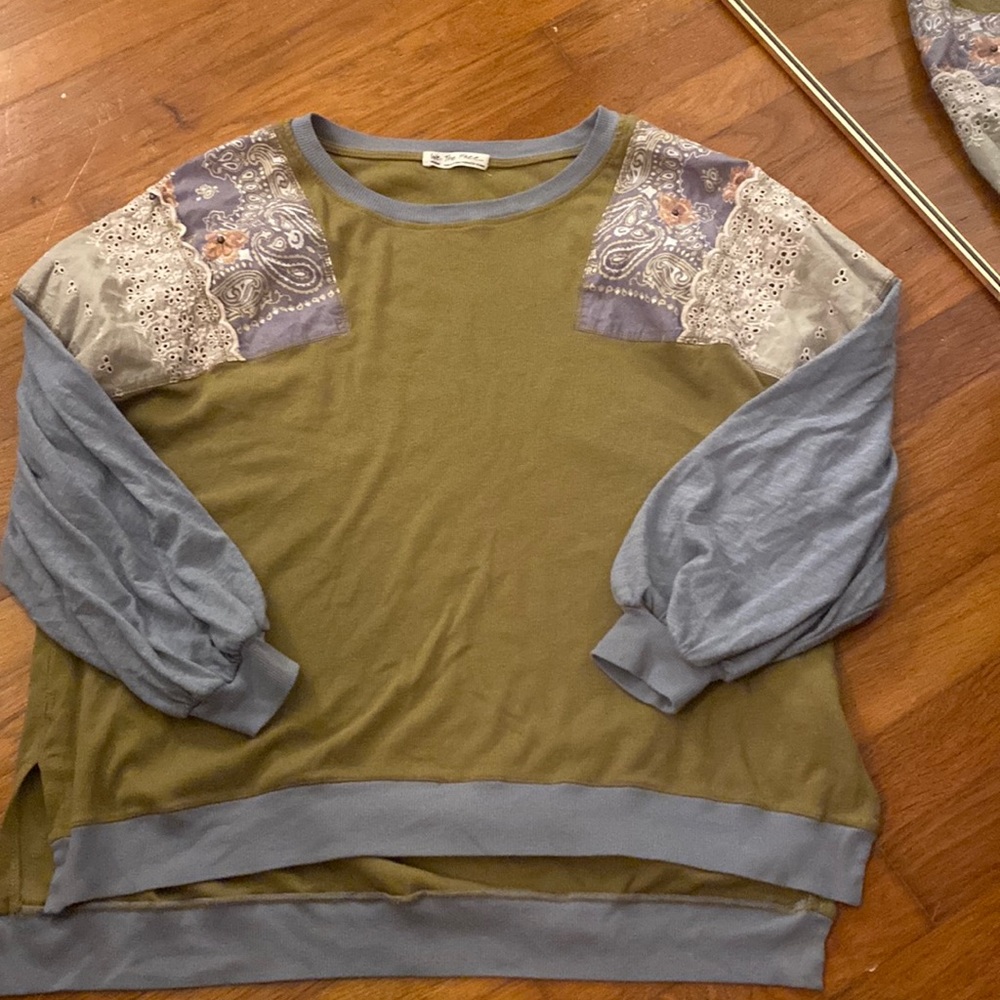 Super cute patchwork free people top